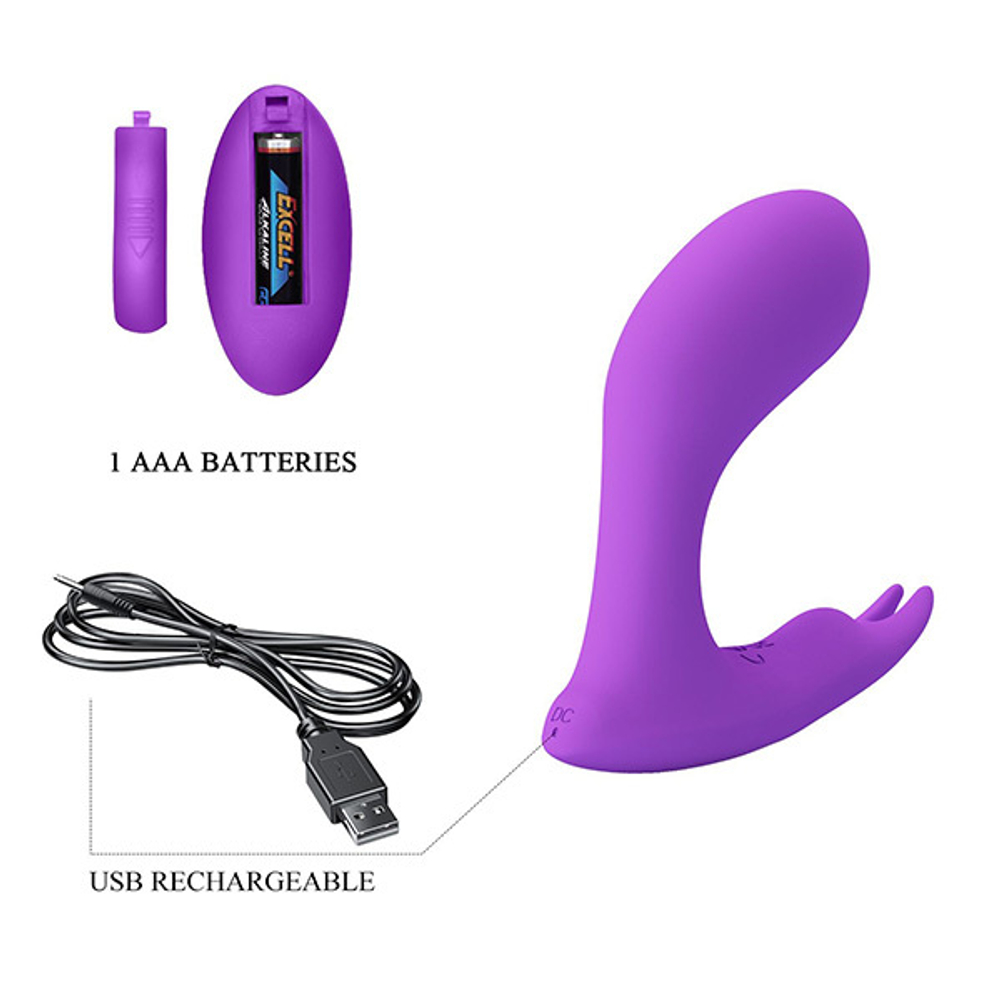 Фиолетовый стимулятор G-точки 10,1см с пультом ДУ Pretty Love Idabelle BI-300052W