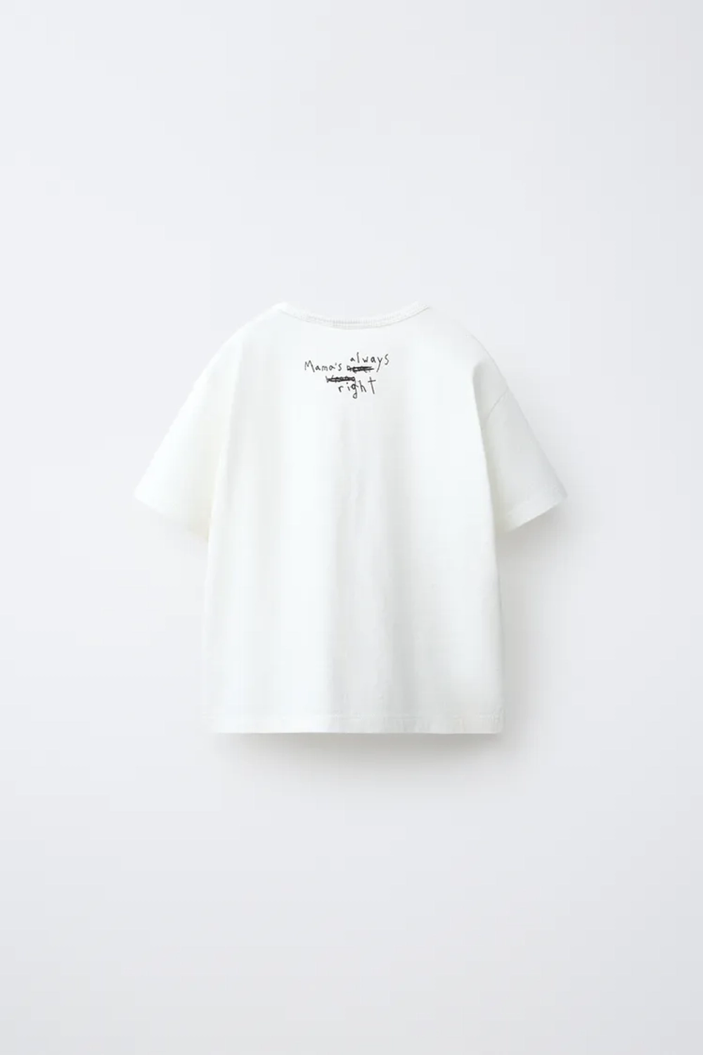 ZARA ФУТБОЛКА С ТЕКСТОВЫМ ПРИНТОМ, БЕЛЫЙ