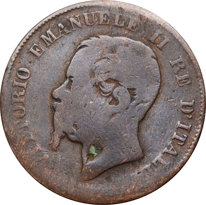 5 чентезимо 1867 Италия (Отметка монетного двора: "M" - Милан) F-VF