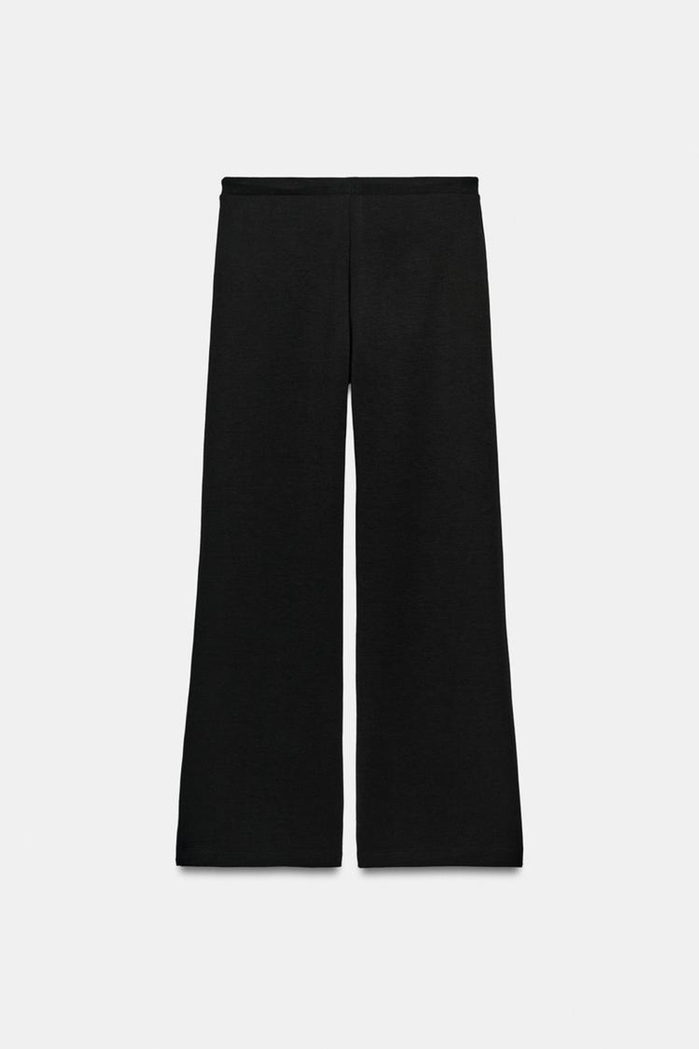 ZARA БРЮКИ FLARED ИЗ ИНТЕРЛОКА, ЧЕРНЫЙ