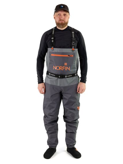 Полукомбинезон заброд. Norfin PILOT STOCKINGFOOT GRAY р.ML