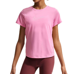 Детская футболка Nike Girls Dri-FIT Short-Sleeve — pink rise/white
