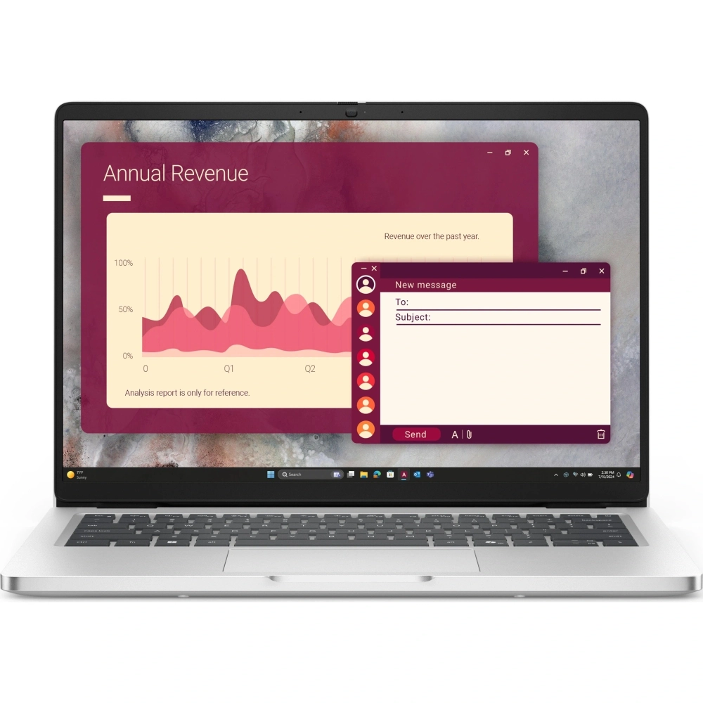 Ноутбук Dell Pro 14 Core Ultra 7 255U 16Gb SSD512Gb Intel Graphics 14" IPS FHD+ (1920x1200) Linux grey WiFi BT Cam (PRO14-7653)