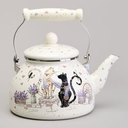 ЧАЙНИК AGNESS ЭМАЛИРОВАННЫЙ СЕРИЯ "LAVENDER CATS", 2,6 Л