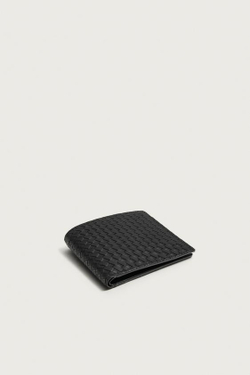 ZARA ПЛЕТЕНЫЙ КОШЕЛЕК, ЧЕРНЫЙ