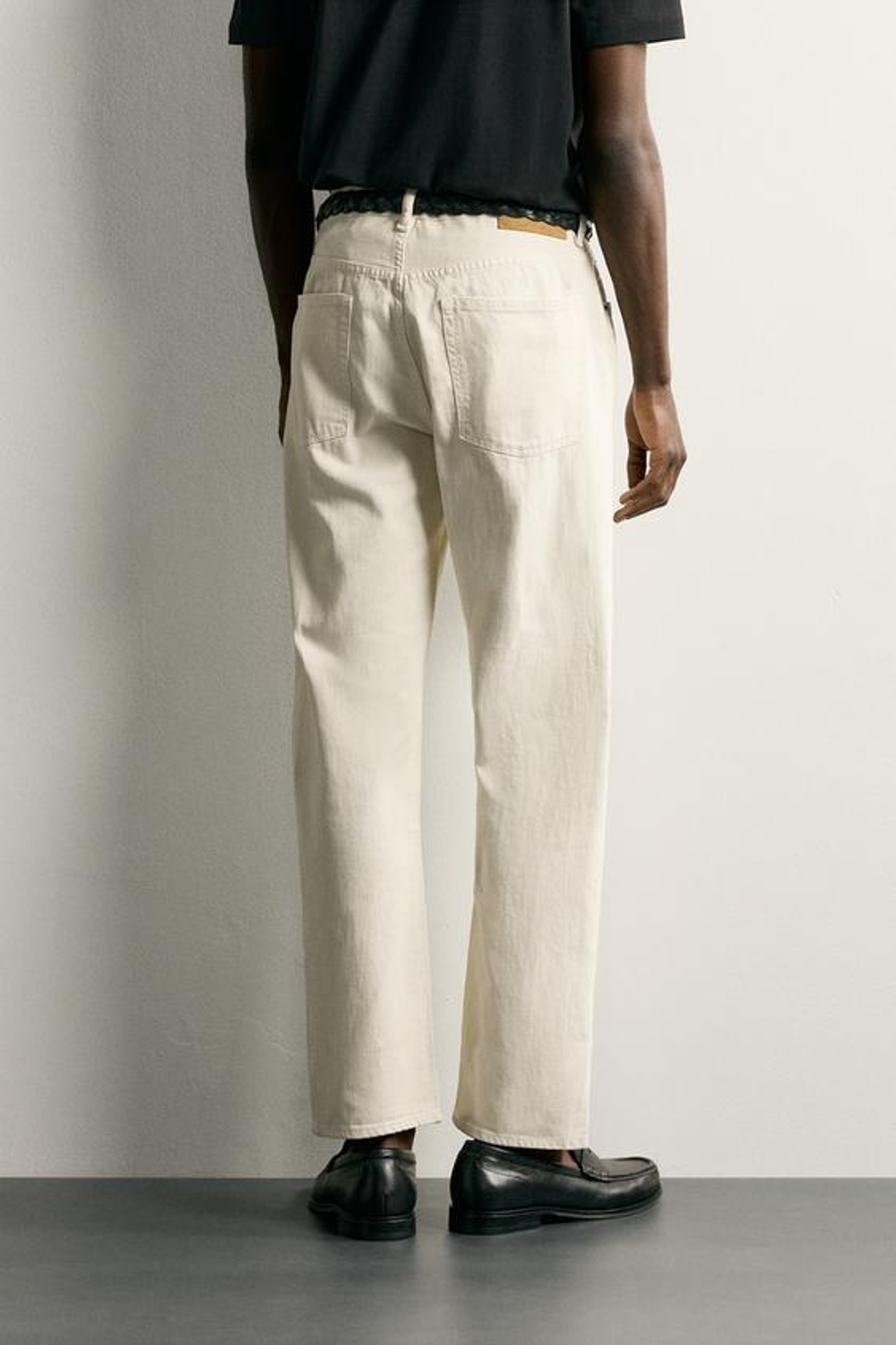 ZARA ЛЕГКИЕ ДЖИНСЫ REGULAR FIT, ЭКРЮ