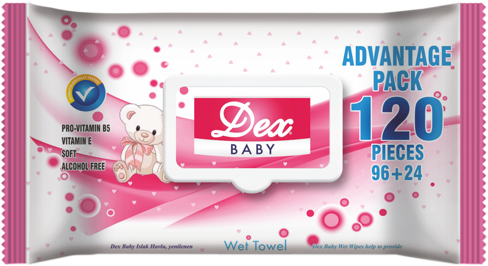 Dex влажные салфетки Baby Sensitive 120 шт