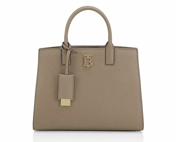 Кожаная сумка Burberry Mini Frances бежевый