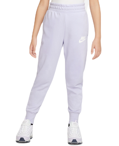 Штаны для девочки теннисные Nike Sportswear Club French Terry High Waist Pant - oxygen purple/white