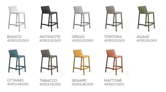 Стул пластиковый полубарный Trill Stool Mini цвет тортора