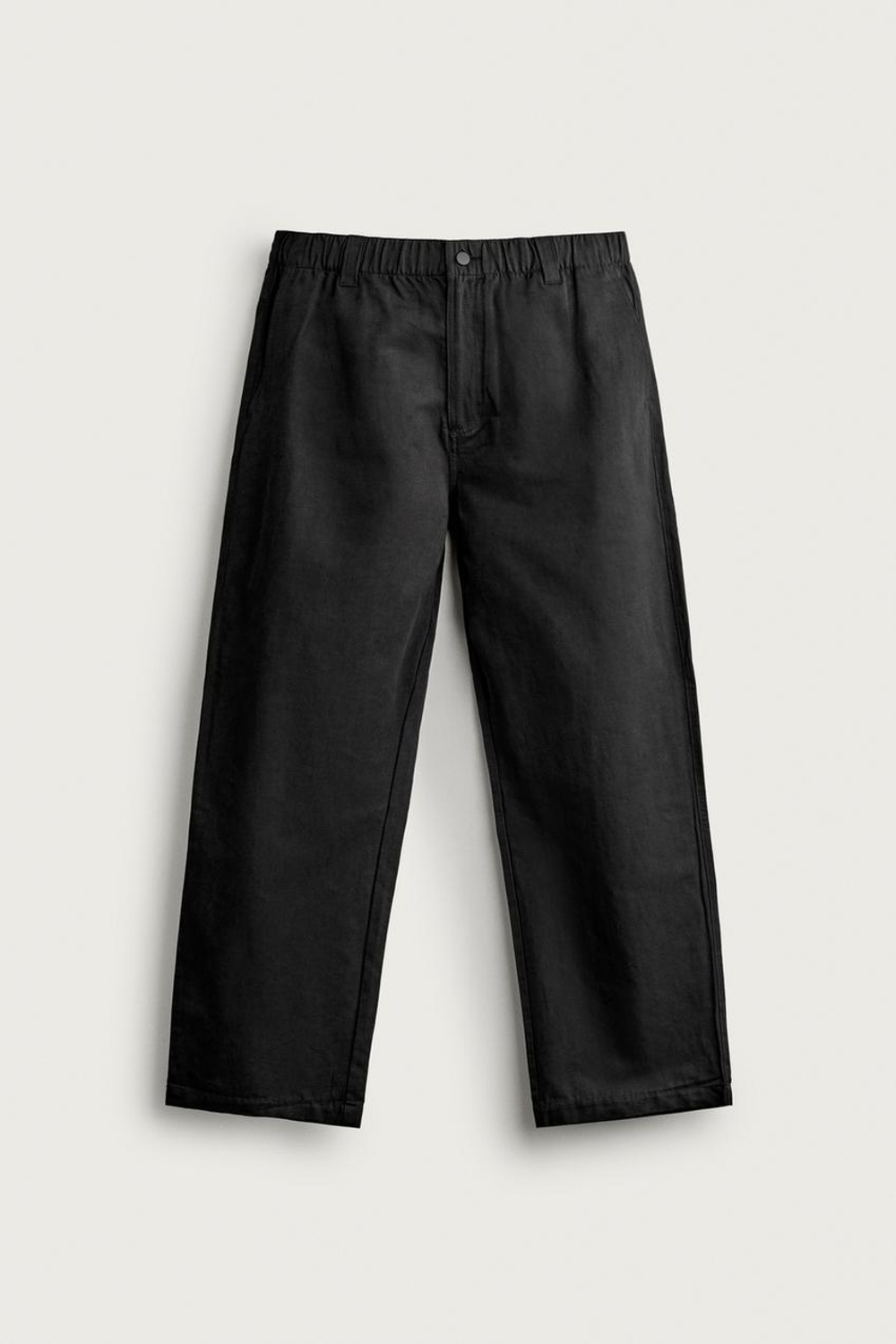 ZARA МЯГКИЕ БРЮКИ RELAXED FIT, ЧЕРНЫЙ