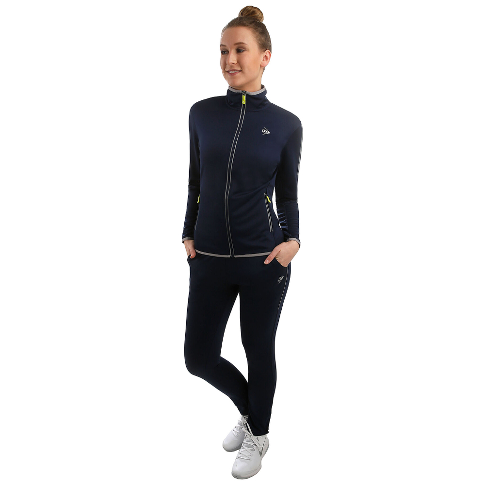 Женские теннисные брюки Dunlop Knitted Training Pants Women - Dark Blue, Silver