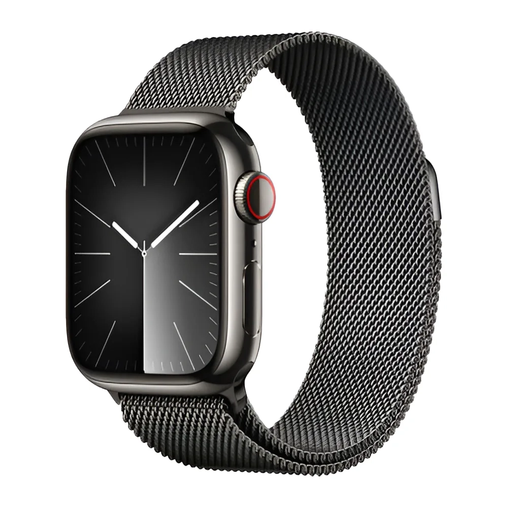 Умные часы Apple Watch Series 9 GPS + Cellular, 41mm, Stainless Steel Case with Graphite Milanese Loop (Графитовый)
