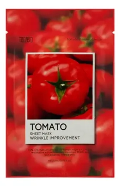 [TENZERO] Тканевая маска для лица себорегулирующая с томатом TOMATO SHEET MASK, 25 мл*10 шт
