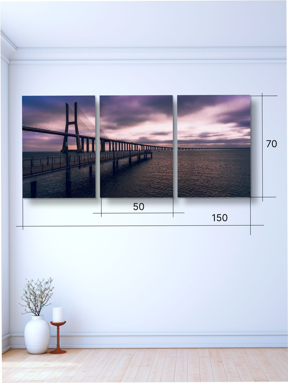 Картина Тихая Венеция модульная 50x70см 3шт.