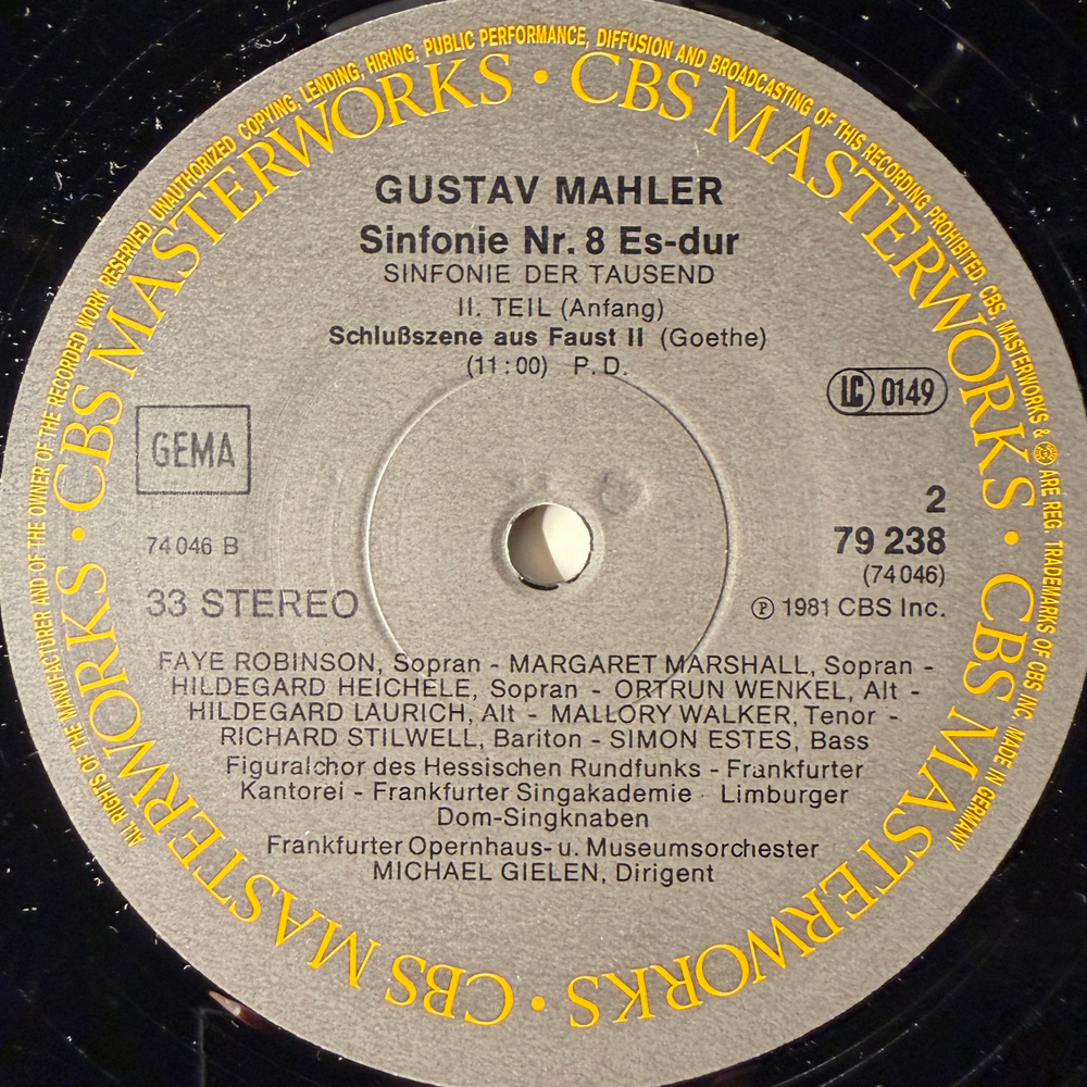 Малер - Симфония №8 2LP (Германия 1978г.)