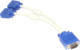 Сплиттер VGA (15р М) - 2VGA (15р F) на 2 монитора, 25 см