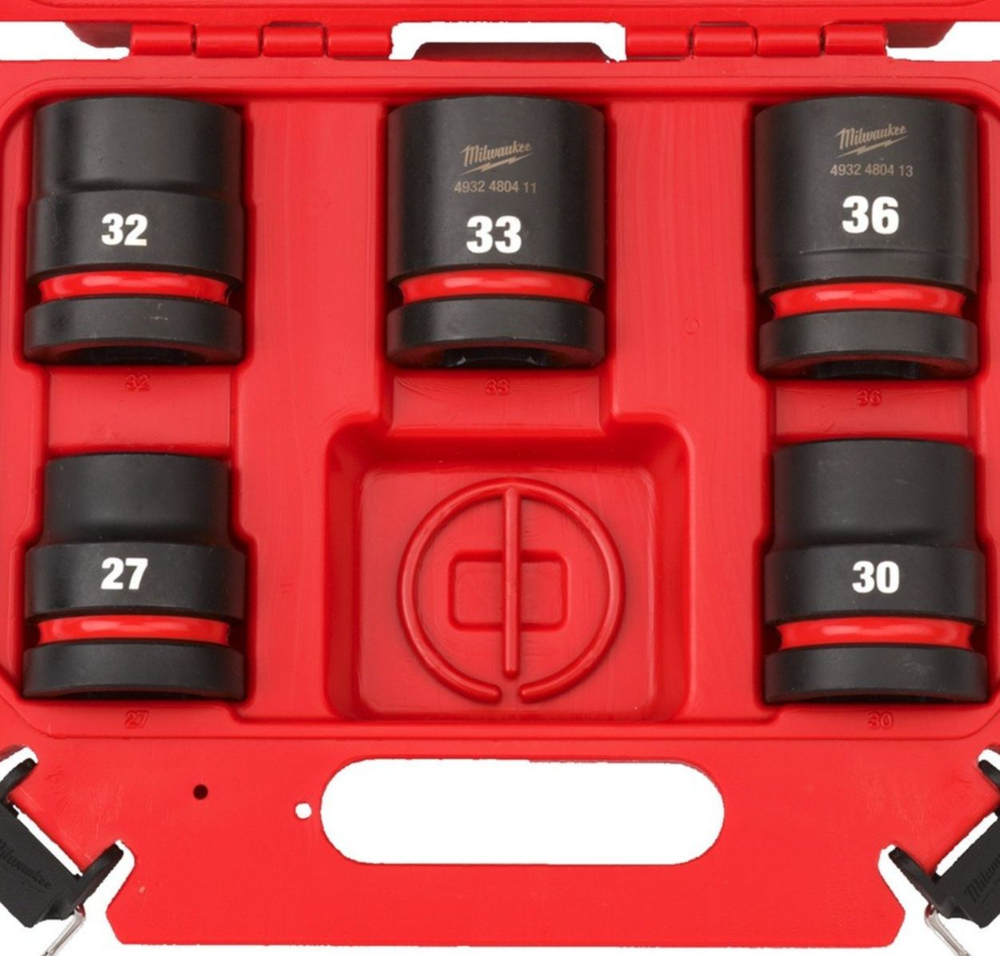 Набор ударных головок 3/4" Shockwave 5шт + фикс. кольцо, Milwaukee 4932498749