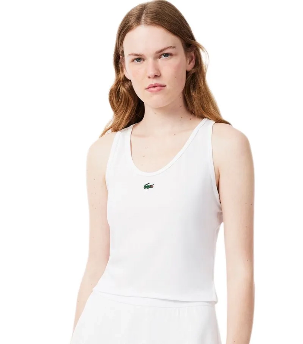 Женский топ теннисный Lacoste Sport Ultra Dry UV Protect - white
