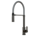 Смеситель для кухни 35k MIXLINE МЛНС-0402Г/MLSS-0402BL сер.гиб. излив магнит,п/гайку ЧЕРНЫЙ ГРАФИТ