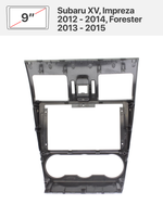 Переходная рамка 9" и комплект проводов для Subaru XV, Impreza 2012 - 2014, Forester 2013 - 2015