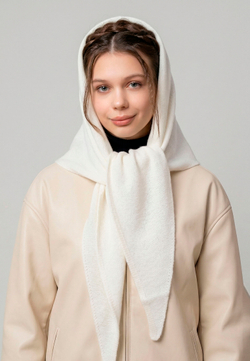 Оренбургский платок-косынка К501-02 экрю