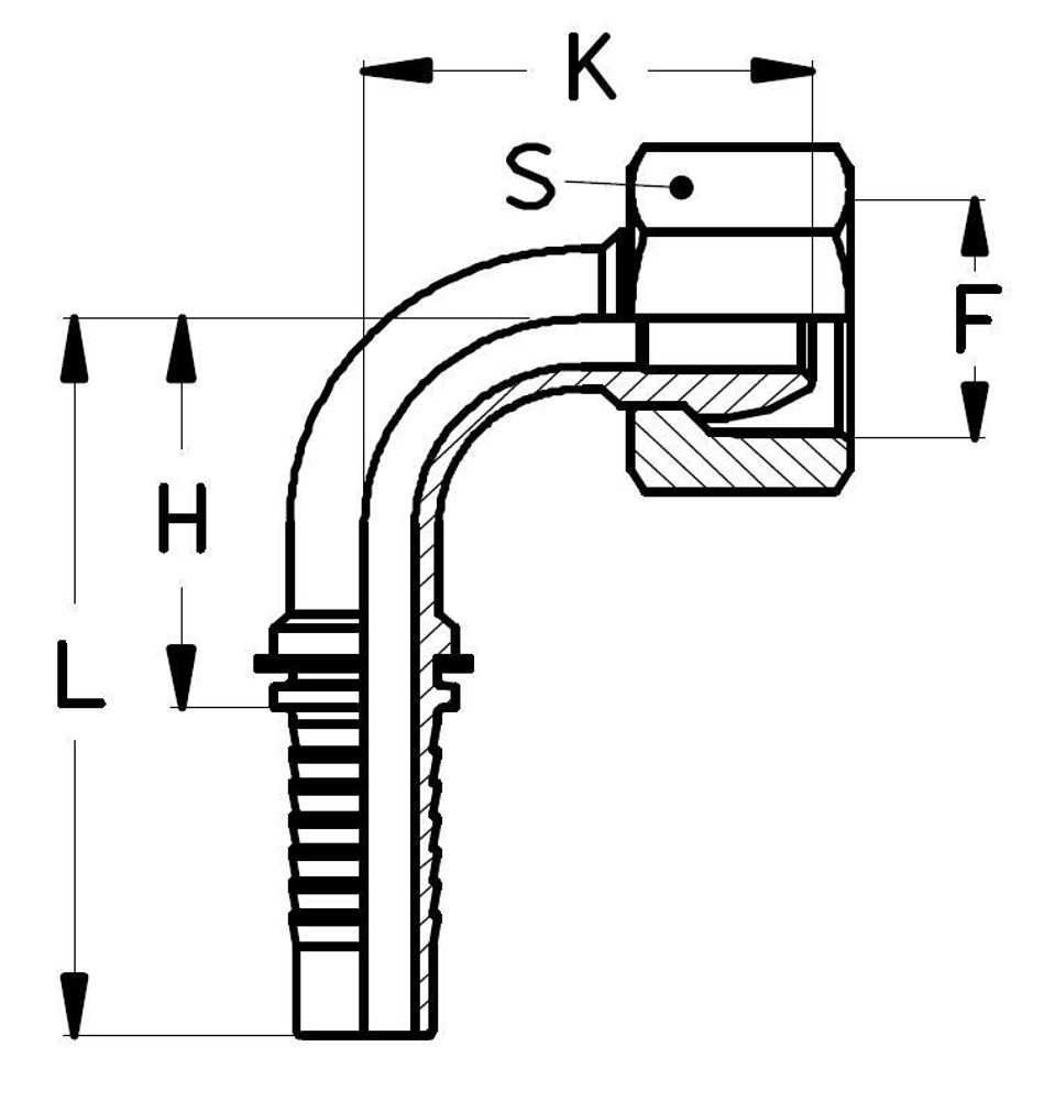 Фитинг DN 16 DKL (Г) 26x1.5 (90) TIEFFE Фитинг DN 16 DKL (Г) 26x1.5 (90) TIEFFE
