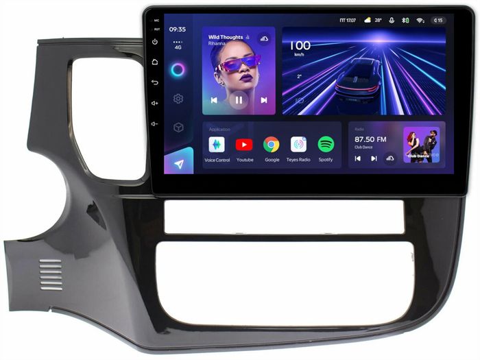 Магнитола для Mitsubishi Outlander 3 2012-2022 (левый руль) - Teyes CC3 монитор 10" QLED на Android 10, Быстрая, CarPlay, 4G SIM-слот