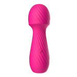 Ярко-розовый мини-вибратор wand 13,6см с рельефной поверхностью Silicone Toys Dazzle USK-W03