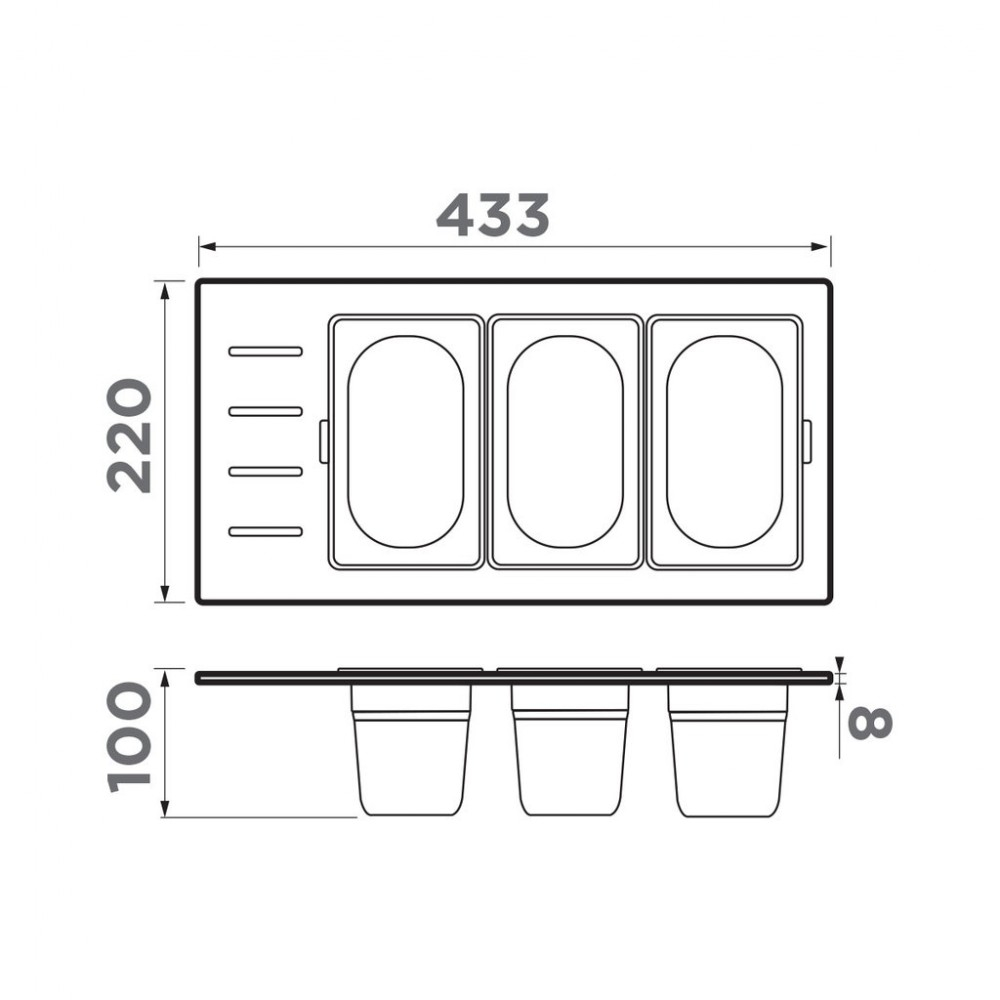 Контейнер Omoikiri DC-02-3-LG