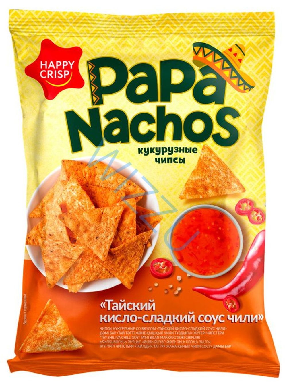 Чипсы Кукурузные Happy Nachos со вкусом Тайский Кисло-Сладкий 150г