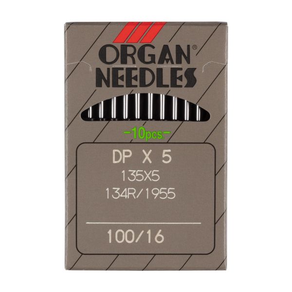 Иглы для промышленных швейных машин Organ DP*134 / DP*5, 10 шт, 100