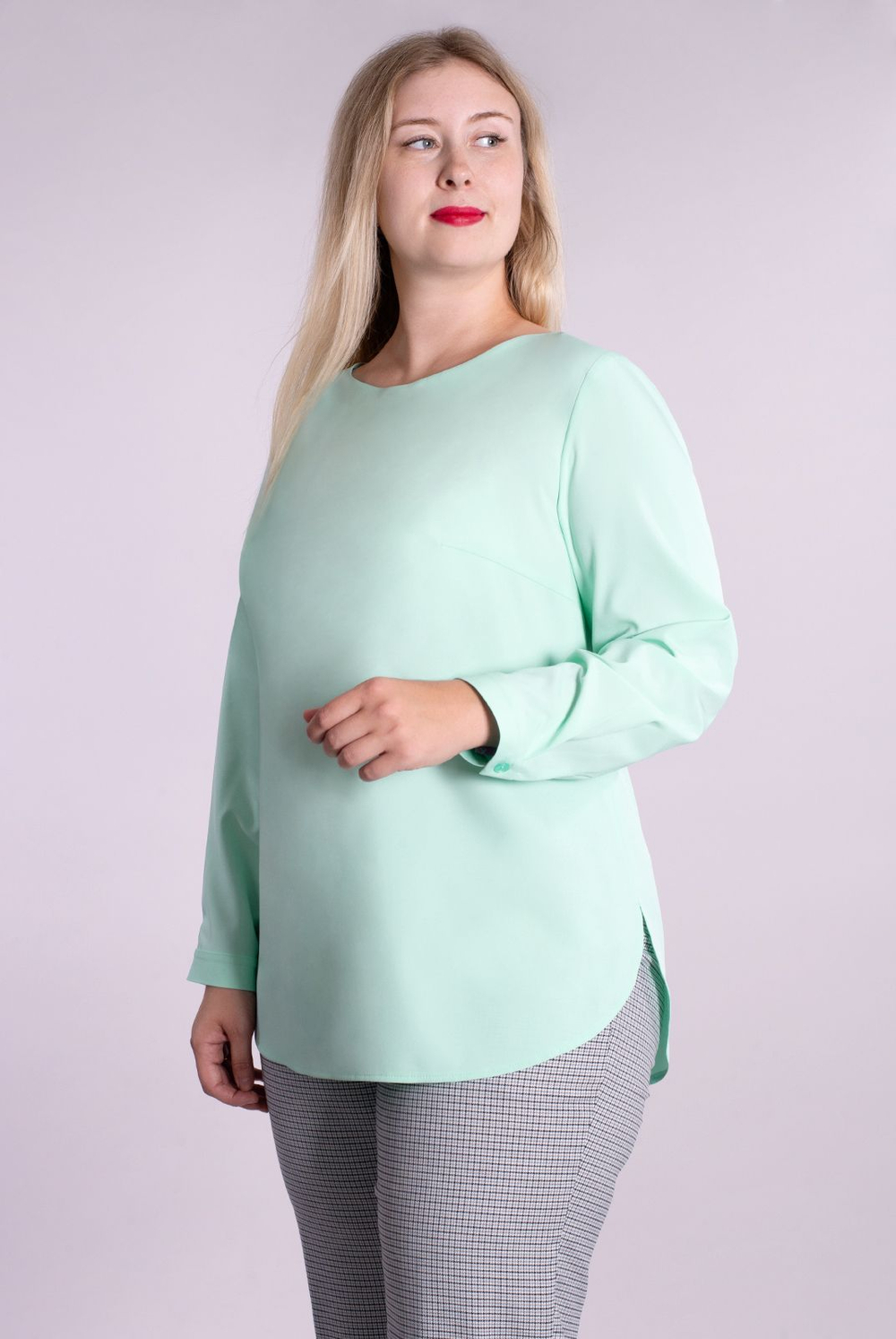 Блузка женская Mila Bezgerts 567А, цвет тиффани, размер 52-164