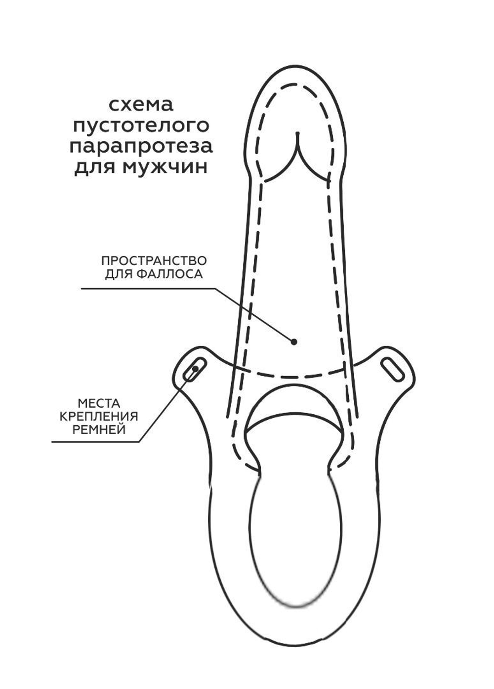 Телесный поясной парапротез - 17 см. (Цвет: телесный)