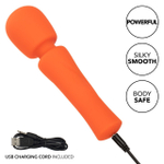 Оранжевый вибромассажер Stella Liquid Silicone Mini Massager - 14,5 см. (Цвет: оранжевый)