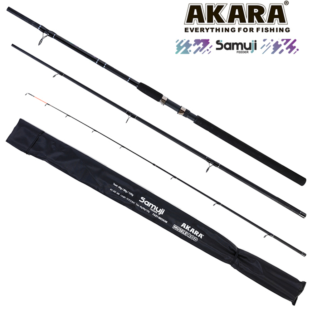 Удилище штекерное стекло фидерное 3 колена Akara Samuji Feeder (40-80-120) 3,0 м