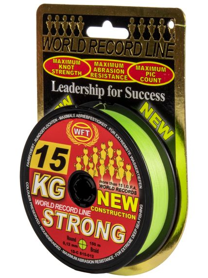 Леска плетёная WFT KG STRONG Chartreuse 150 м, 0,12 мм