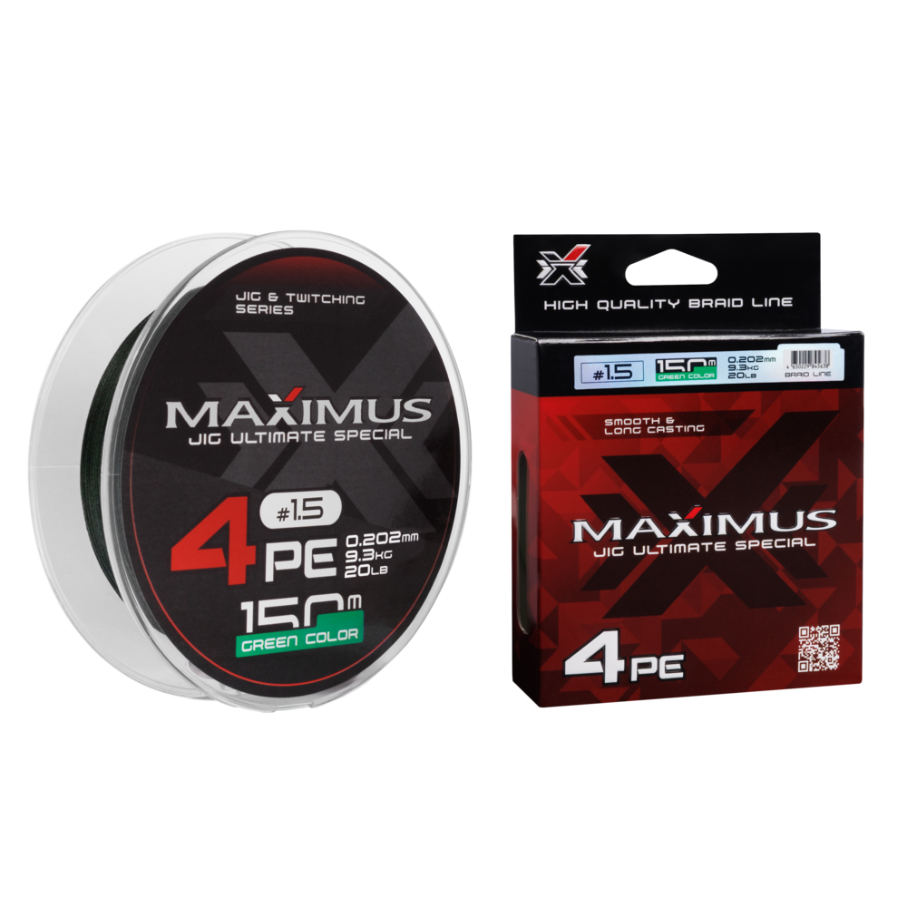 Шнур Maximus 4PE 150м Green -