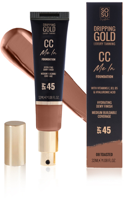 Dripping Gold CC Me In - Легкое тональное средство SPF 45 оттенок Toasted 08, 32 ml