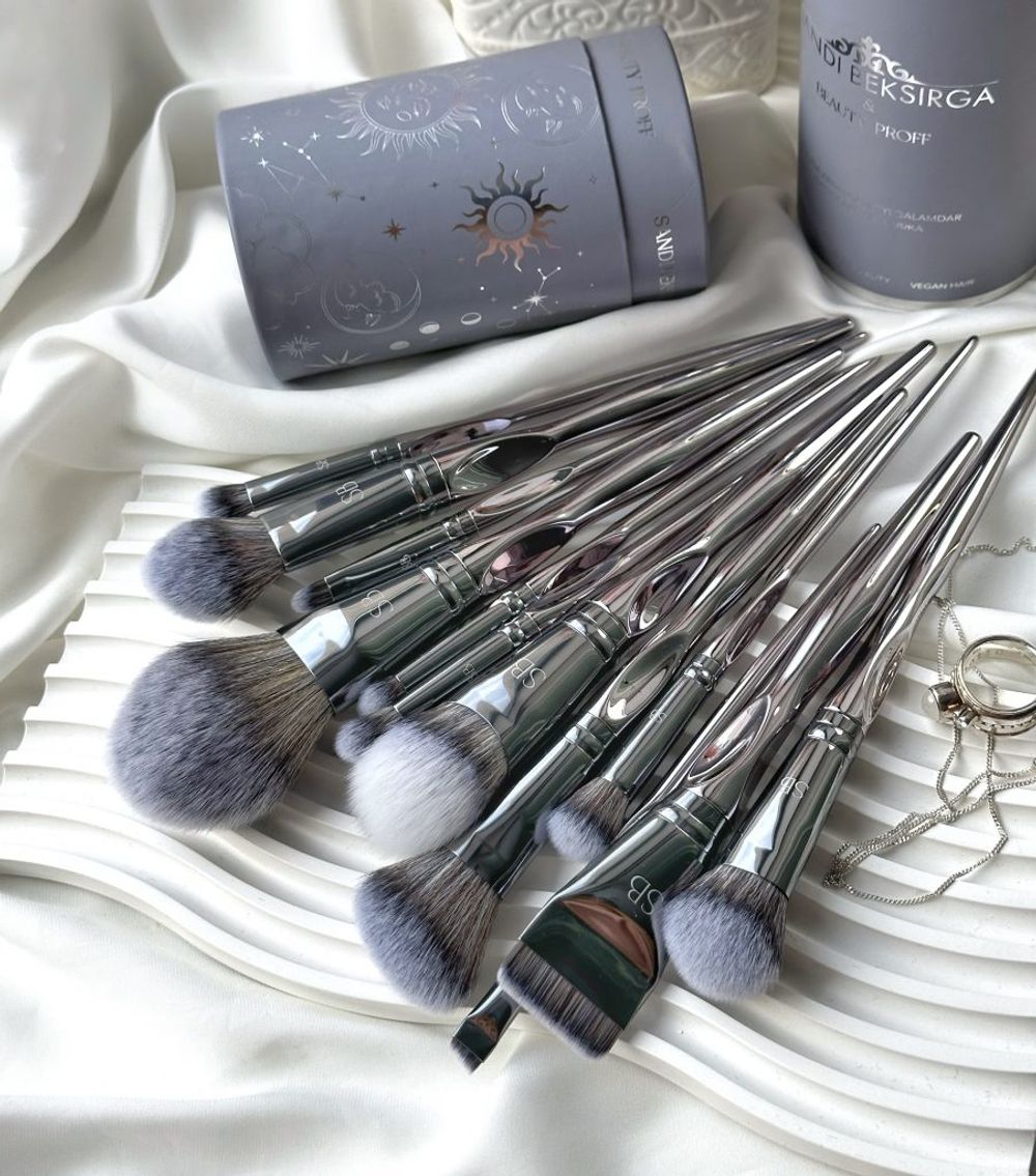 Набор из 12 кистей Beauty Proff Silver Brush Set