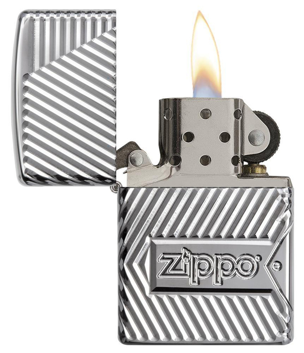Зажигалка Zippo Armor с покрытием High Polish Chrome, латунь/сталь, серебристая, 36x12x56 мм