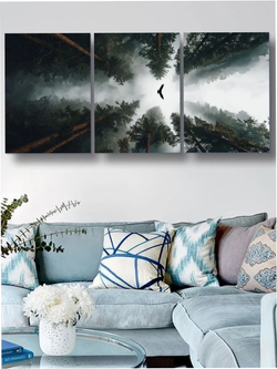 Картина Красная машина модульная 50x70см 3шт.