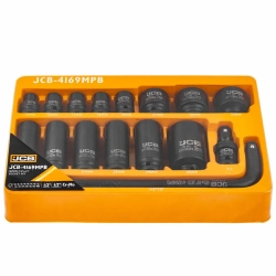 Головки ударные, набор 16пр., 1/2''(6гр.) JCB JCB-4169MPB