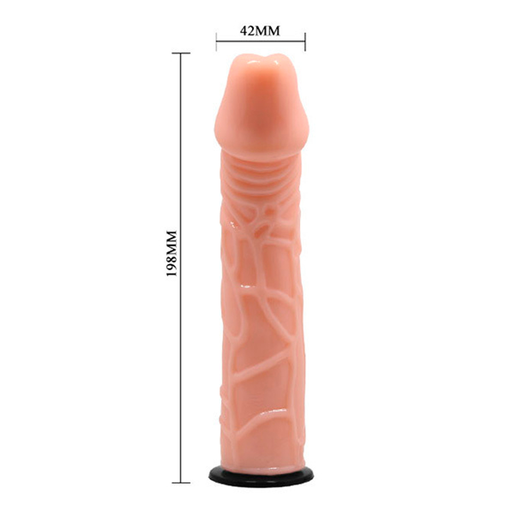 Реалистичный фаллоимитатор 19,8см с крупной головкой Baile Ultra Passionate Harness Strap On BW-022008
