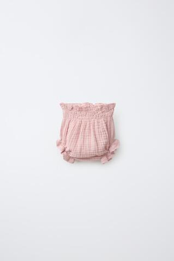 ZARA КРУЖЕВНЫЕ ТРУСЫ С ТЕКСТУРОЙ, РОЗОВЫЙ
