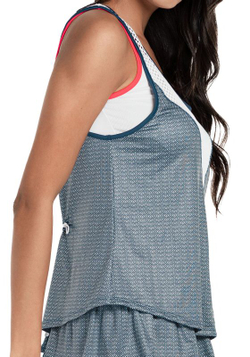 Женский теннисный топ Lucky in Love Palms D'Amour Royal Palm Layer Tank - slate