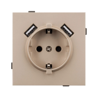Механизм розетки с USB зарядкой SCT-TENDO-MUAA-PL-GD (230V, 16A) (Arlight, -)