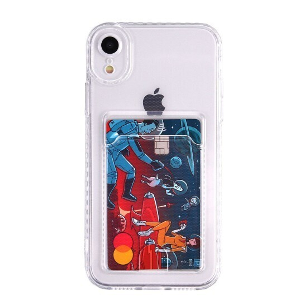 Силиконовый чехол для iPhone XR с карманом для карт, 013019 CM