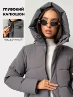 Куртка демисезонная удлиненная с капюшоном