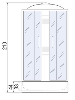 Душевая кабина RIVER NARA 110/80/44 МТ R 110x80x210 10000002816 Правая или левая  Ассимметрия